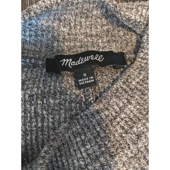 Madewell Grey Ribbed Knit Mini Dress Mock Neck Small - Picture 6 of 10